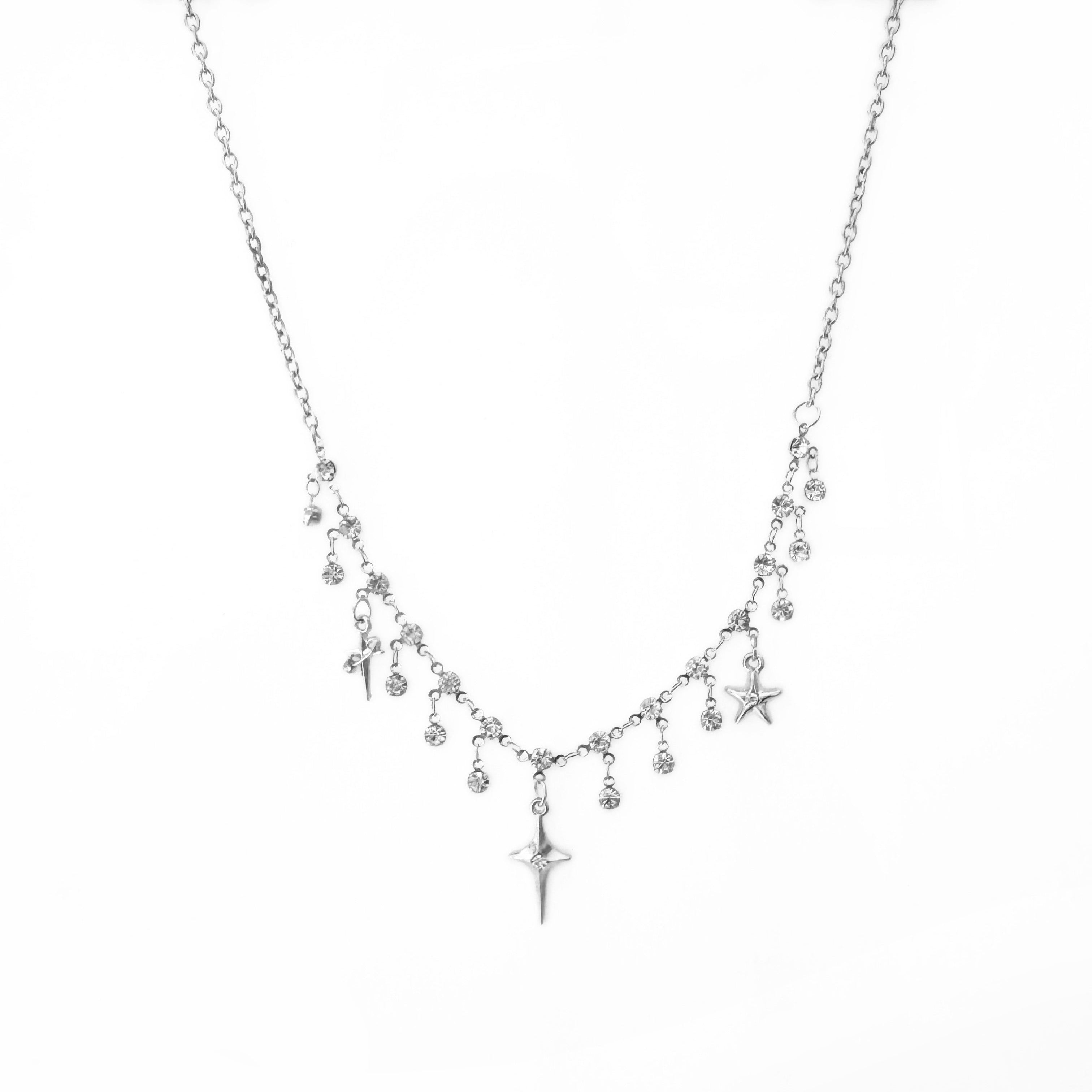 Taalia Silver Celestial Charm Necklace