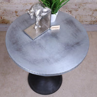 Hatra Industrial Style Round Side Table - Rustic Charm Meets Modern Design