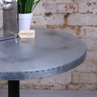 Hatra Industrial Style Round Side Table - Rustic Charm Meets Modern Design