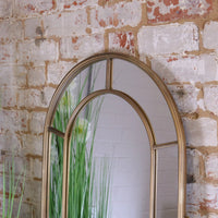 Samelia Elegant Full Length Arch Mirror in Antiqued Gold