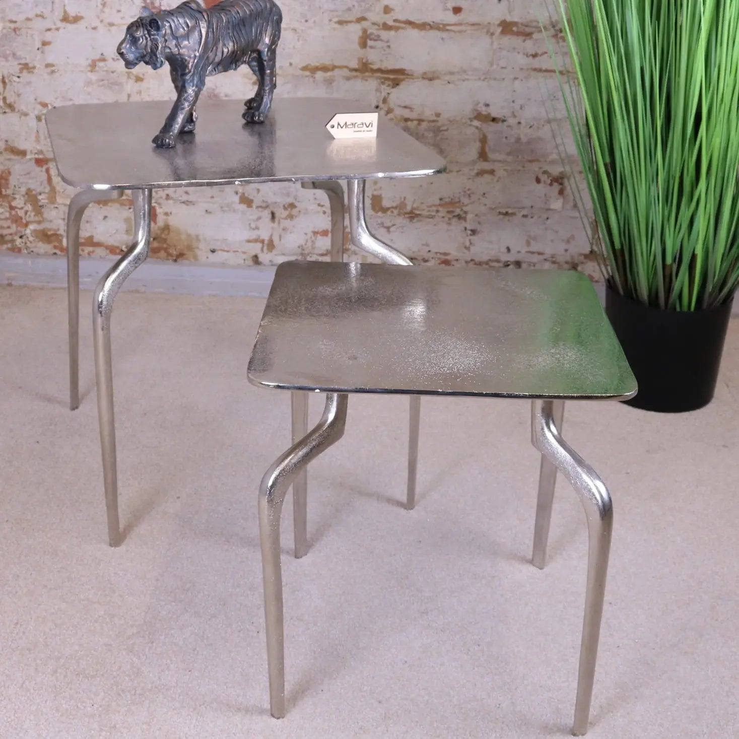 Sabna Set of 2 Metal Square Side Tables