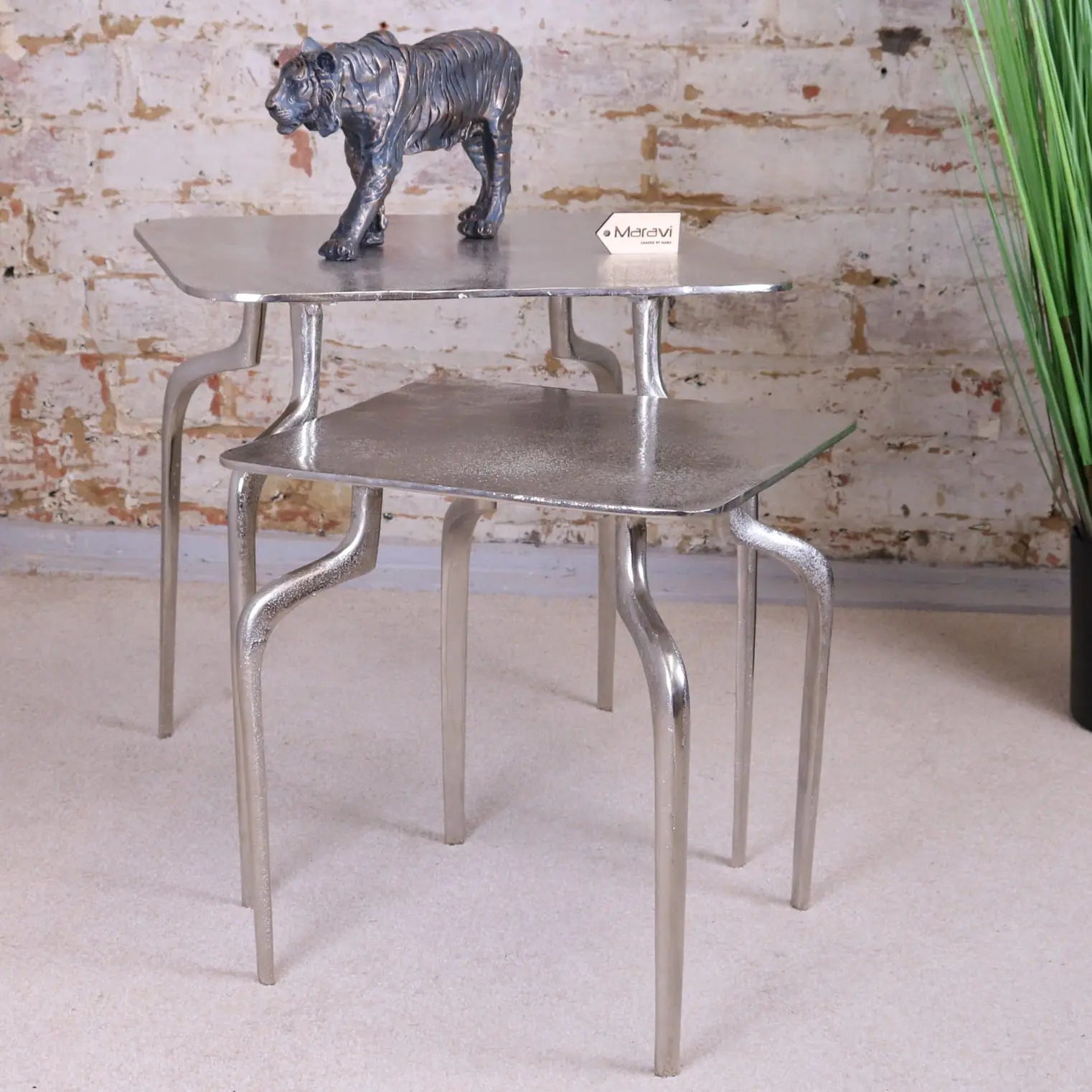 Sabna Set of 2 Metal Square Side Tables