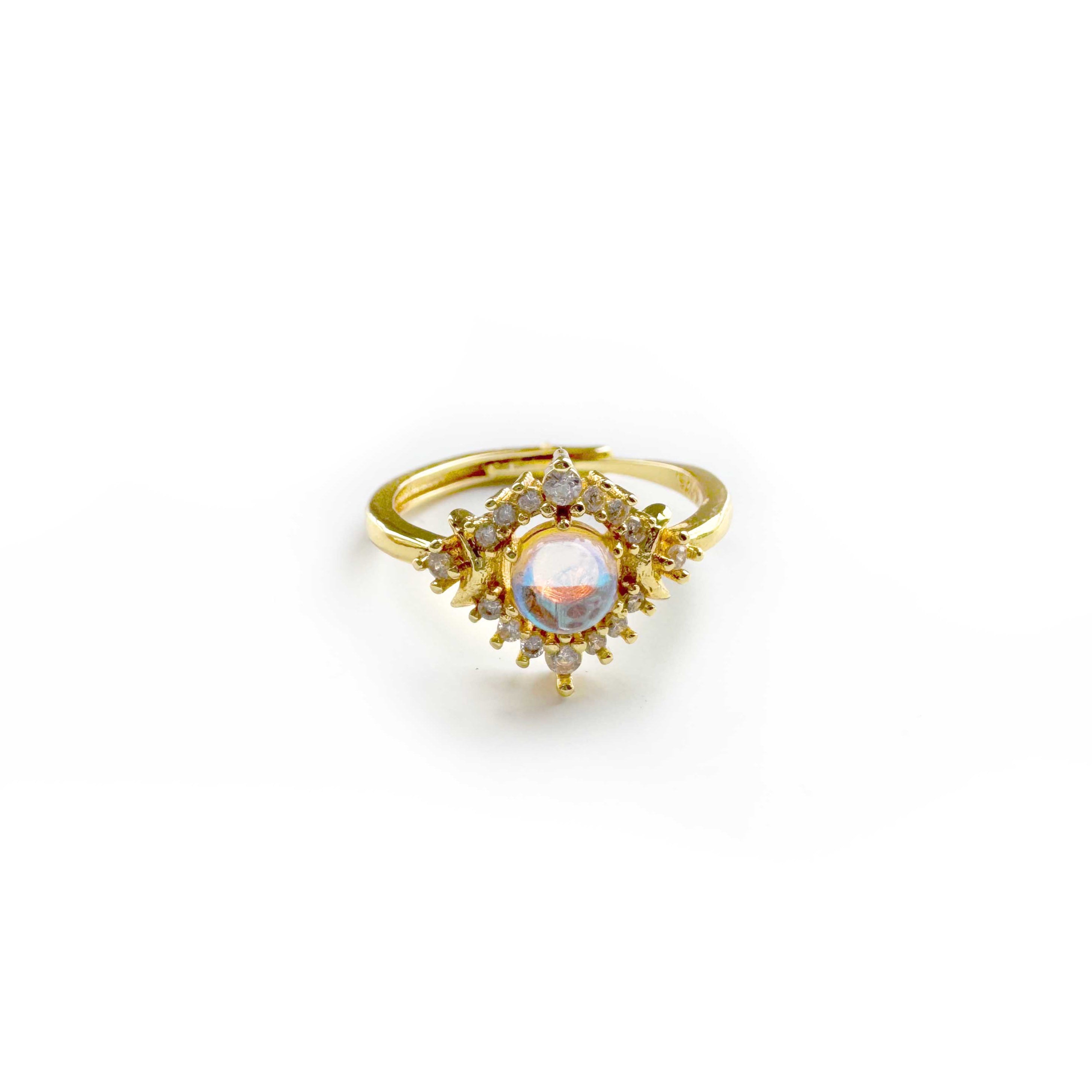 Selene Gold Crescent Moon Adjustable Ring