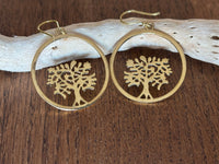 Tree of Life Brass Earrings.