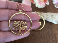Tree of Life Brass Earrings.