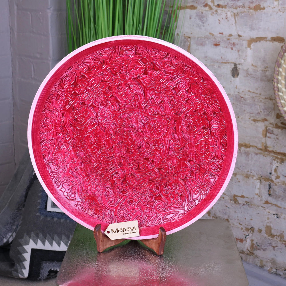 Paluru Fuchsia Pink Decorative Bowl - Artistic Centrepiece for Your Home