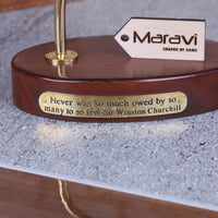Brass Spitfire Model with Inspirational Churchill Quote Plaque