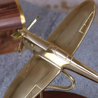 Brass Spitfire Model with Inspirational Churchill Quote Plaque