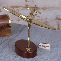 Brass Spitfire Model with Inspirational Churchill Quote Plaque