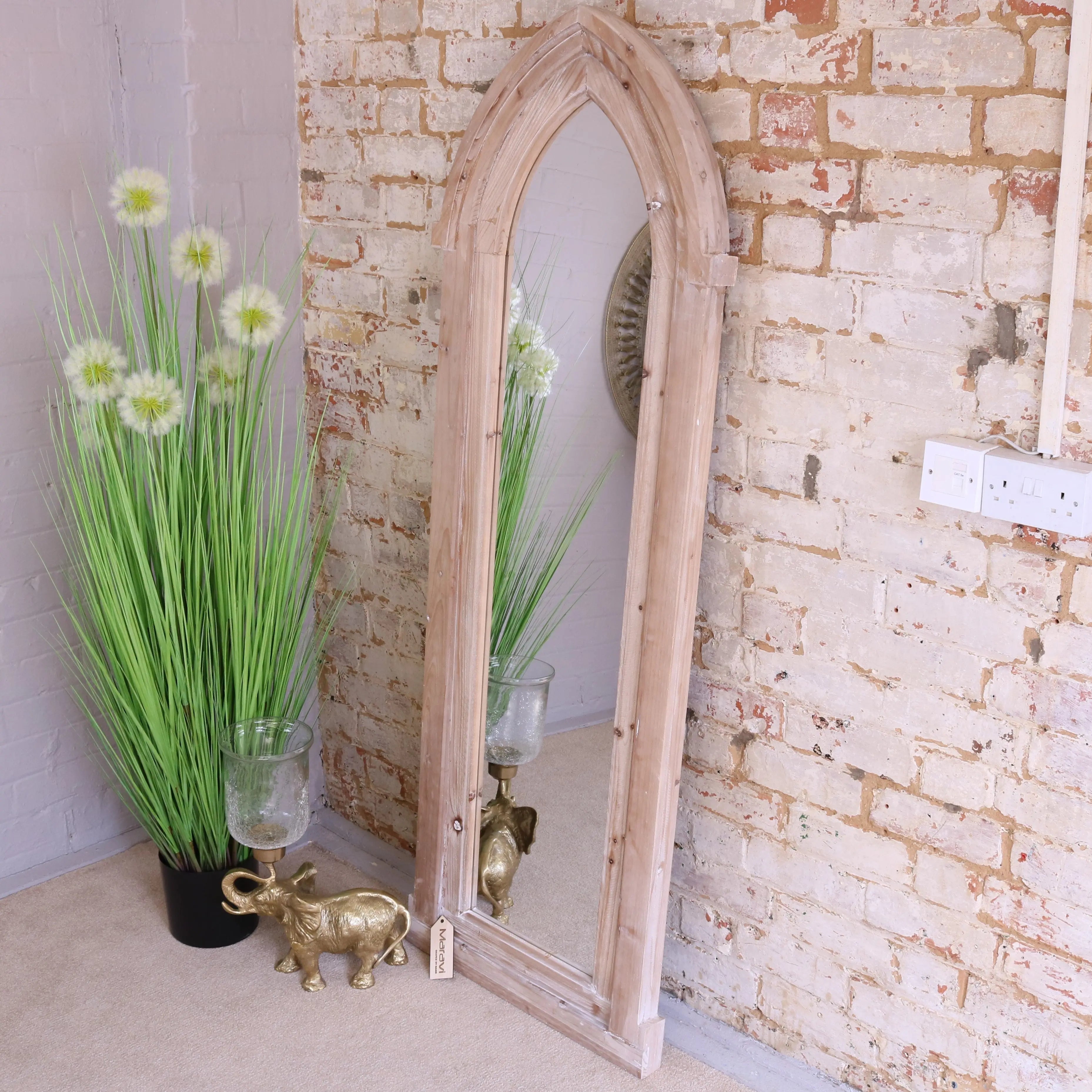 Betul Full Size Wooden Arch Mirror
