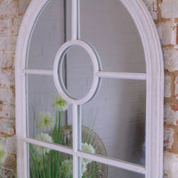 Panna Rustic Window Style Mirror in White Frame - Vintage Charm for Your Home
