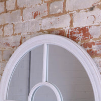 Panna Rustic Window Style Mirror in White Frame - Vintage Charm for Your Home