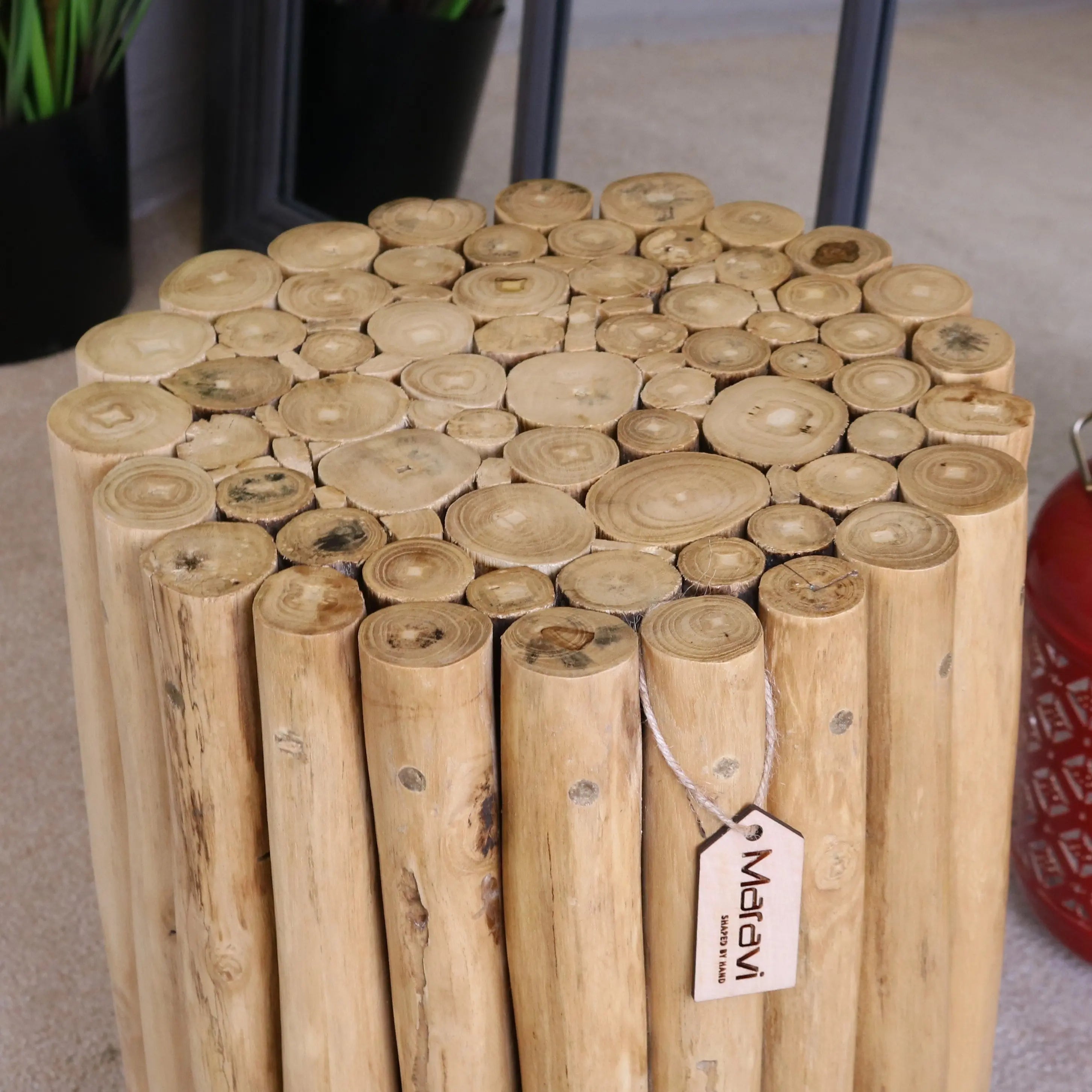 Kini Natural Log Side Table