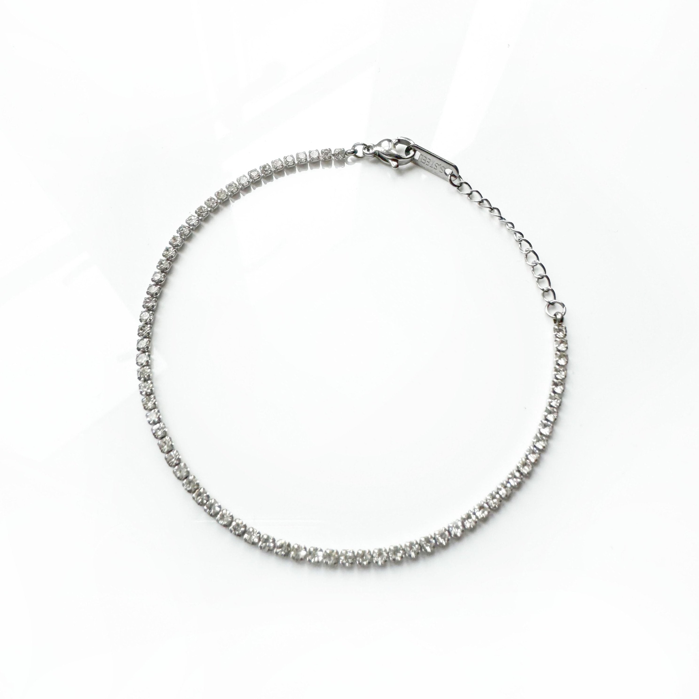 Elisa Silver Tone Jewelled Tennis Bracelet