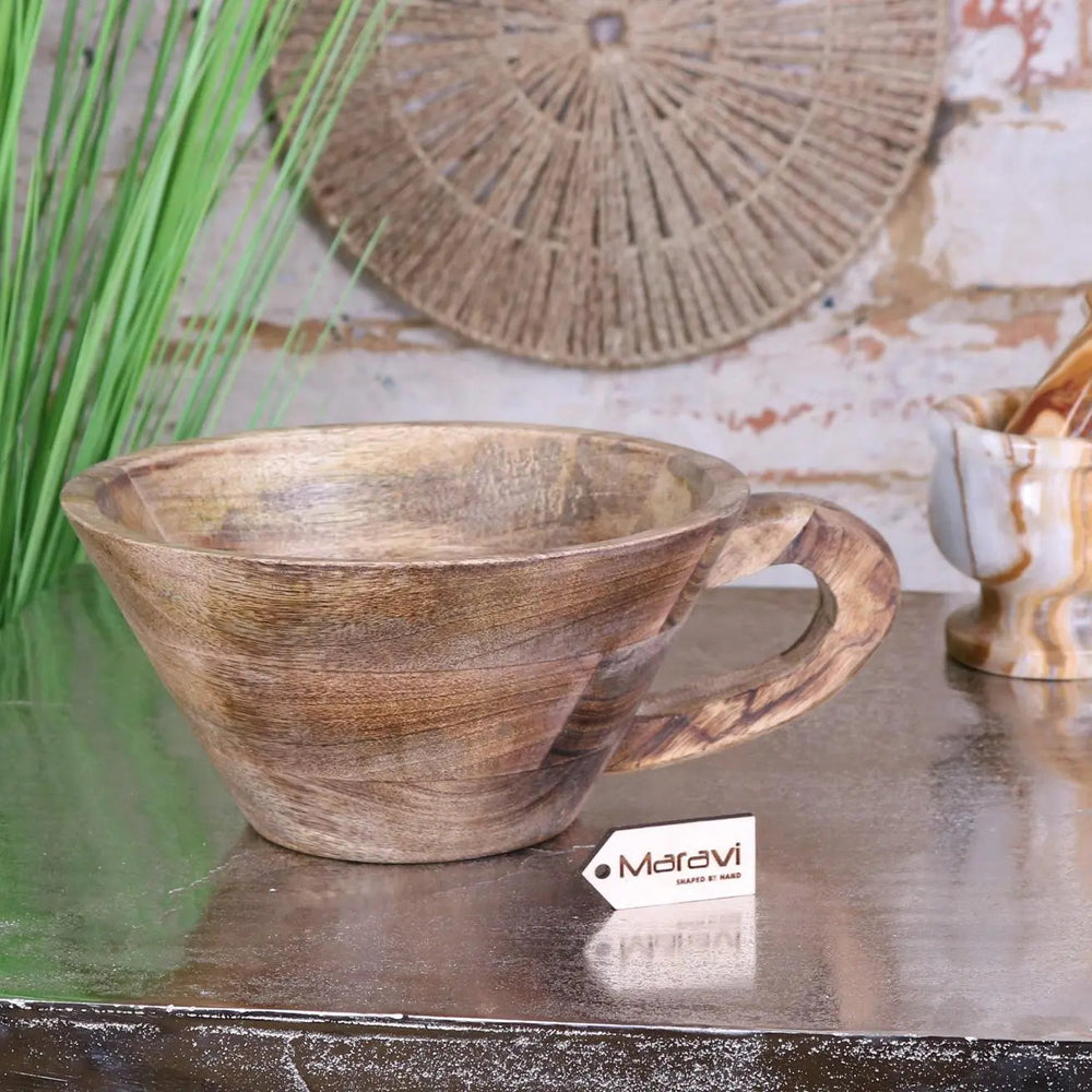Baddo Mug-Shaped Wooden Bowl with Handle - Eco-Friendly Kitchen Accessory