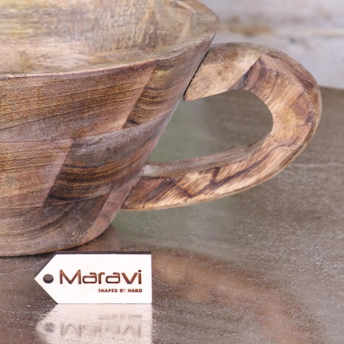 Baddo Mug-Shaped Wooden Bowl with Handle - Eco-Friendly Kitchen Accessory