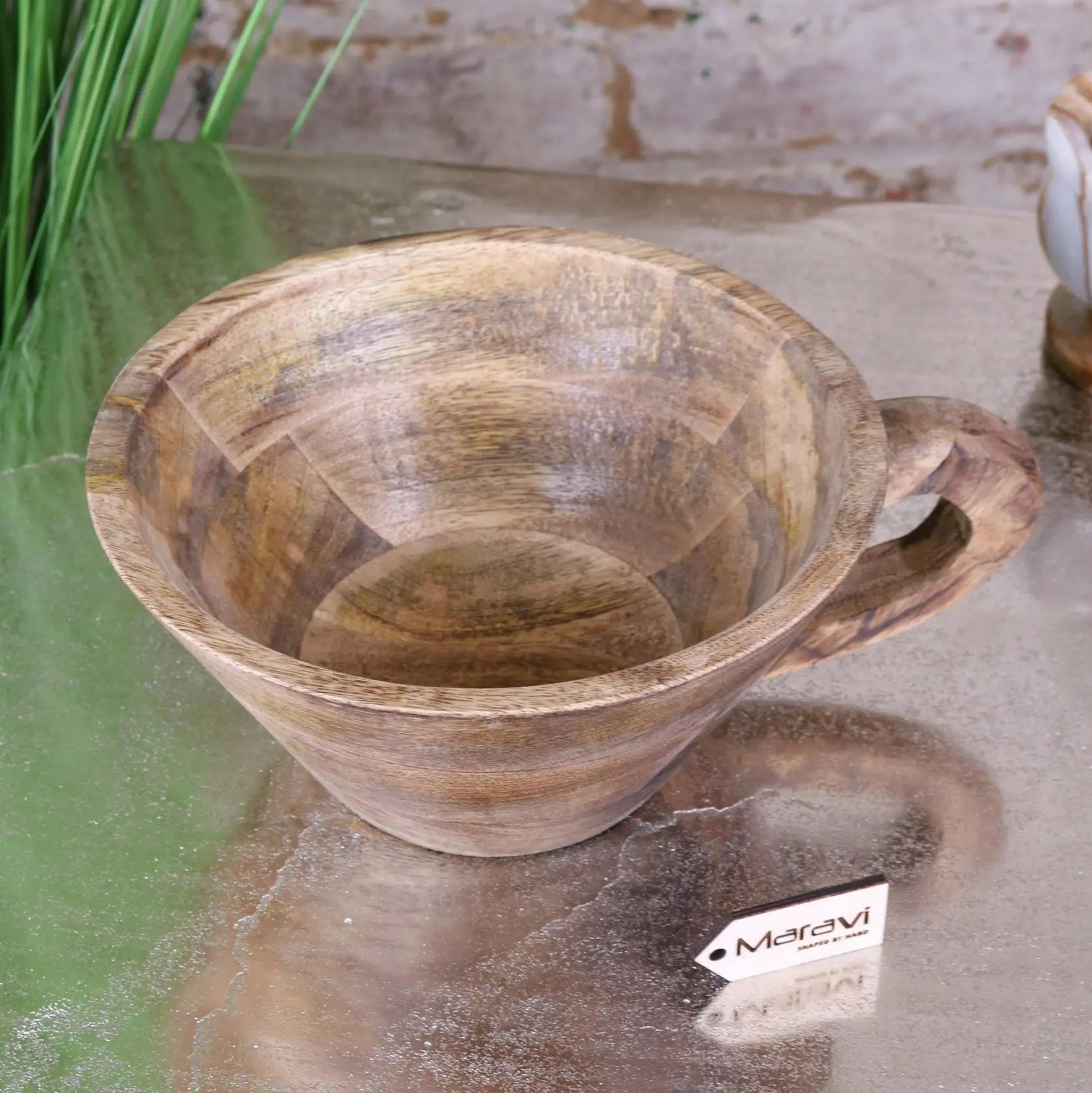 Baddo Mug-Shaped Wooden Bowl with Handle - Eco-Friendly Kitchen Accessory
