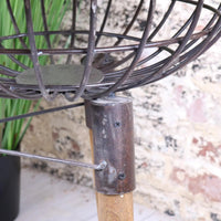 Malipara Industrial Basket Side Table with Wooden Legs