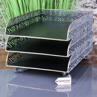 Borgal Vintage Gold Metal Filing Trays for Elegant Workspace Organisation