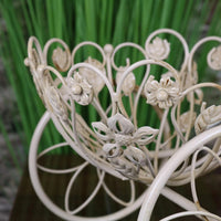 Vintage White Bike Planter - Charming Tricycle-Style Metal Decor