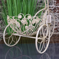 Vintage White Bike Planter - Charming Tricycle-Style Metal Decor
