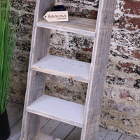 Solwa Vintage Grey Wooden Decorative Ladder for Stylish Home Display