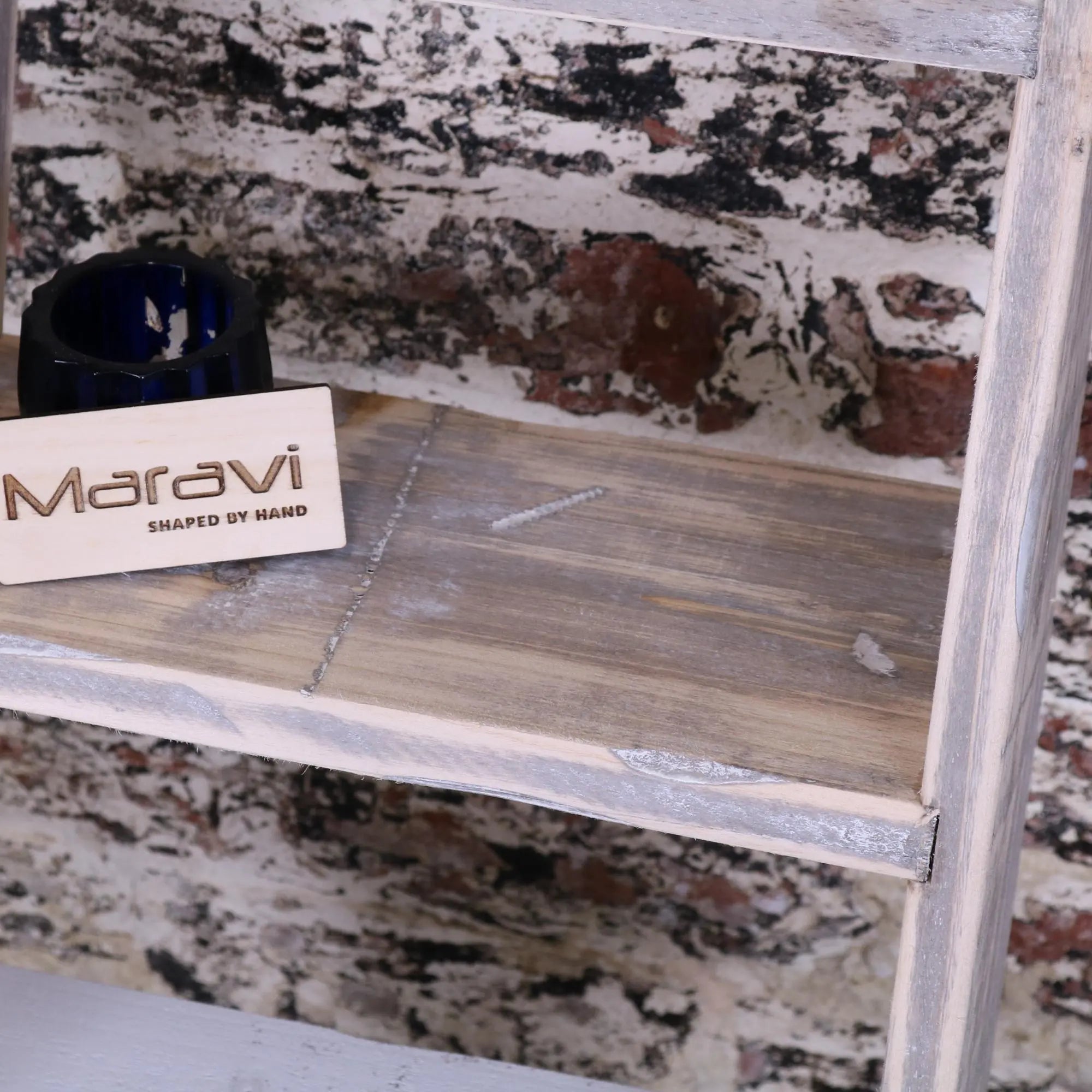 Solwa Vintage Grey Wooden Decorative Ladder for Stylish Home Display