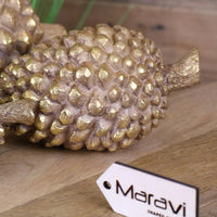 Kurki Antique Gold Pinecone Ornaments - Set of 3 Decor Creations
