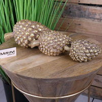 Kurki Antique Gold Pinecone Ornaments - Set of 3 Decor Creations