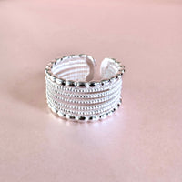 Saafi Silver Contemporary Wide Band Statement Ring