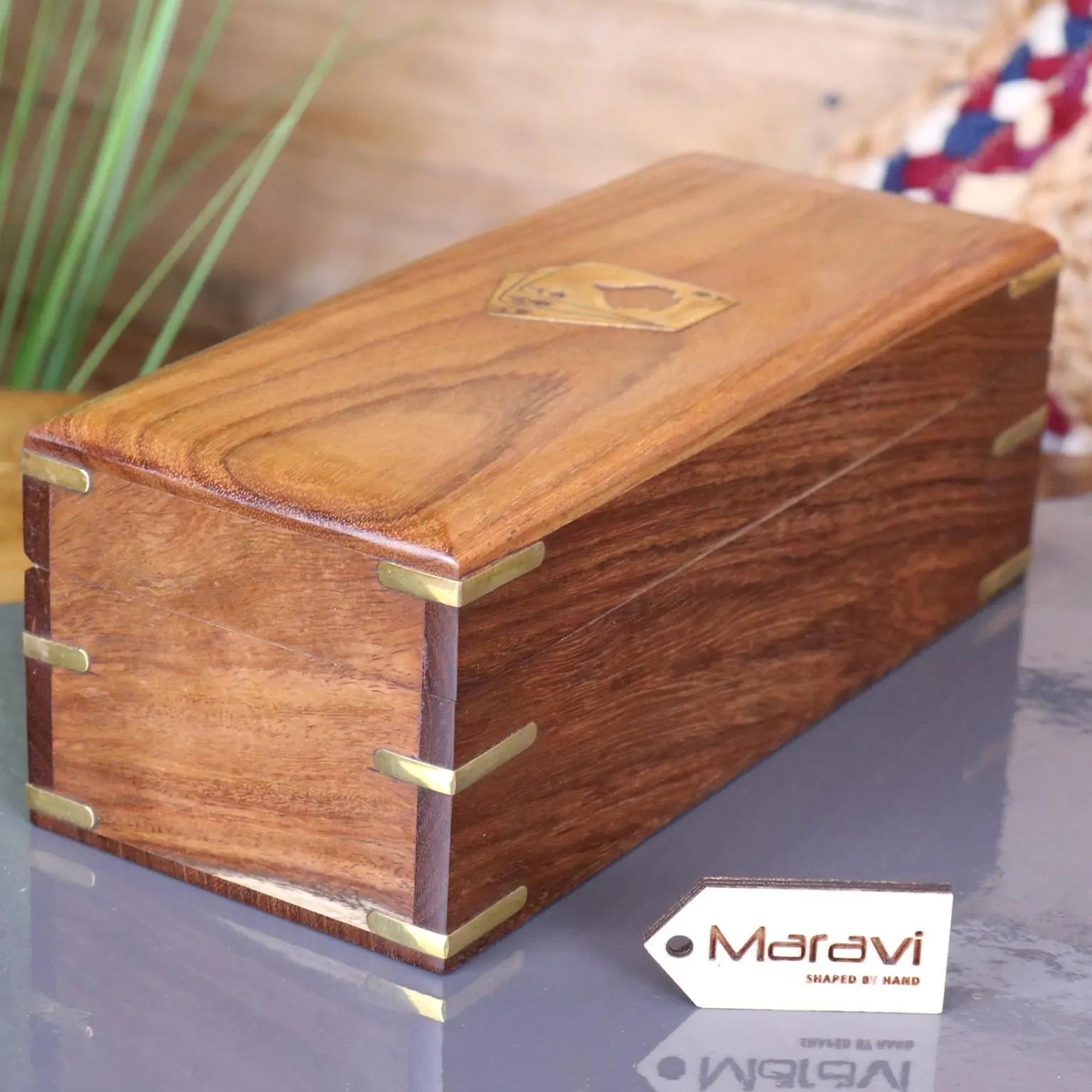 Boda Sheesham Wood Bridge Card Game Set