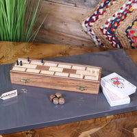 Deori Sheesham Wood Portable Cribbage Set with Presentation Box