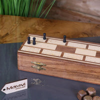 Deori Sheesham Wood Portable Cribbage Set with Presentation Box