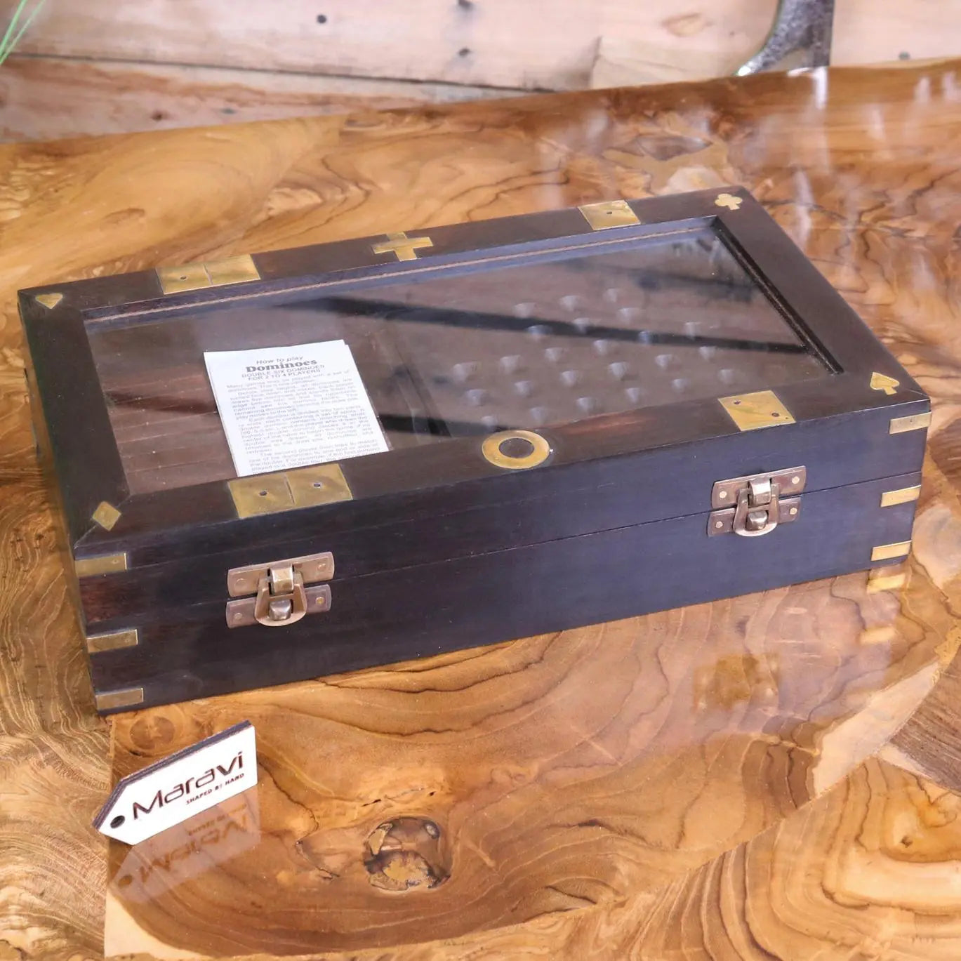 Tarera Sheesham Wood 5in1 Game Compendium Antique Finish