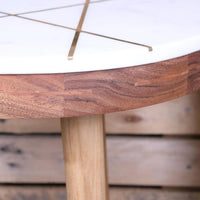 Salbari Round White Marble Side Table