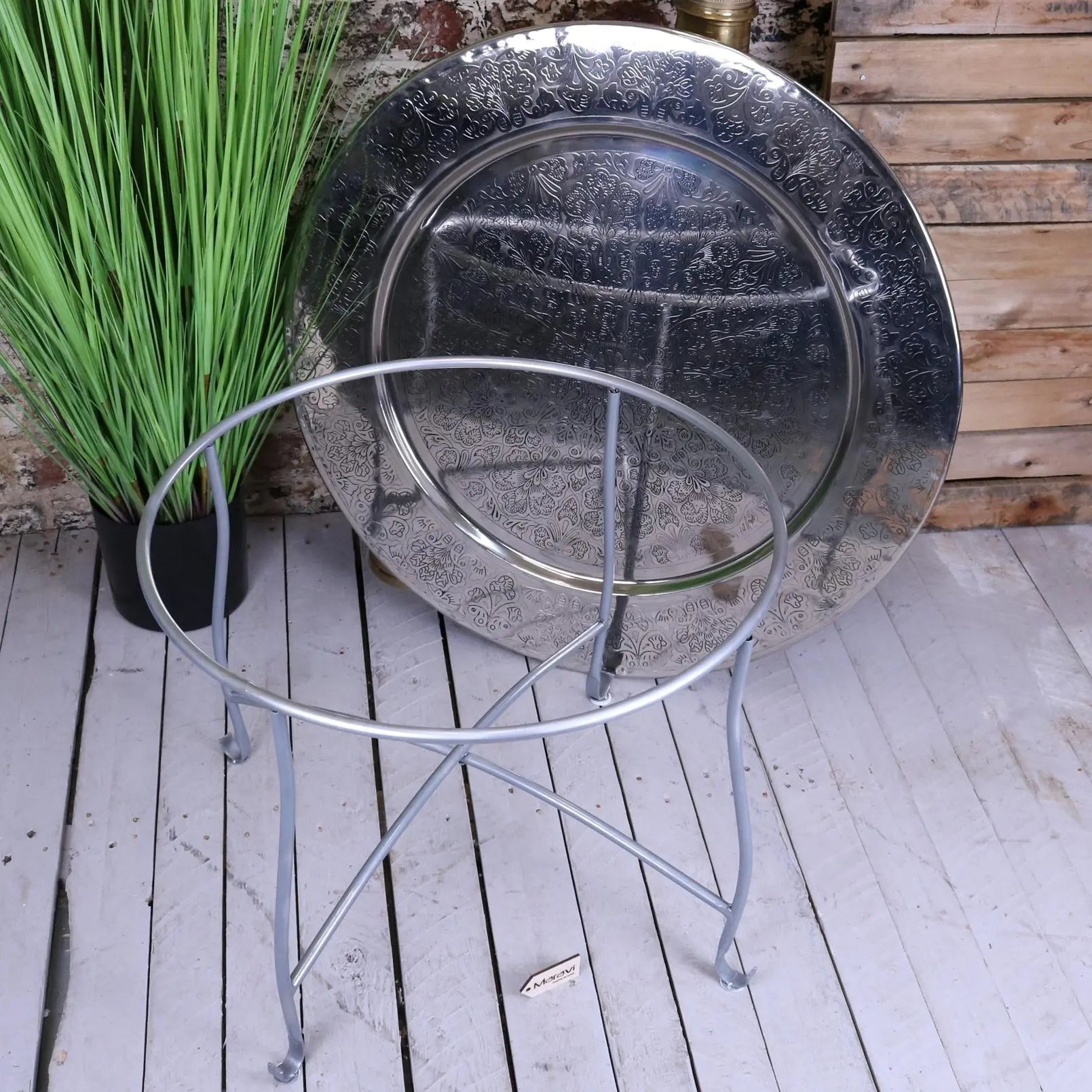 Jadida 80cm Moroccan Tray Table - Stunning Round Side Table for Home and Garden