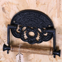 Crown Vintage Style Toilet Roll Holder in Classic Black
