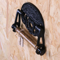 Crown Vintage Style Toilet Roll Holder in Classic Black