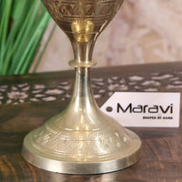 Vintage Hand-Etched Brass Vase - 36cm Artisan Decor