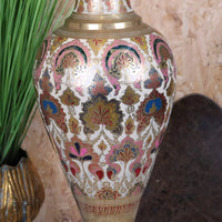 Vintage Brass Vase 92cm Large Scalloped Edge