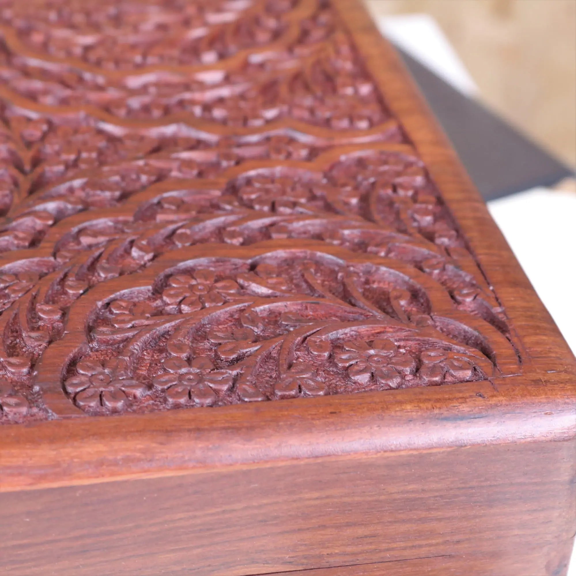 Chamring Large Hand Carved Wooden Box