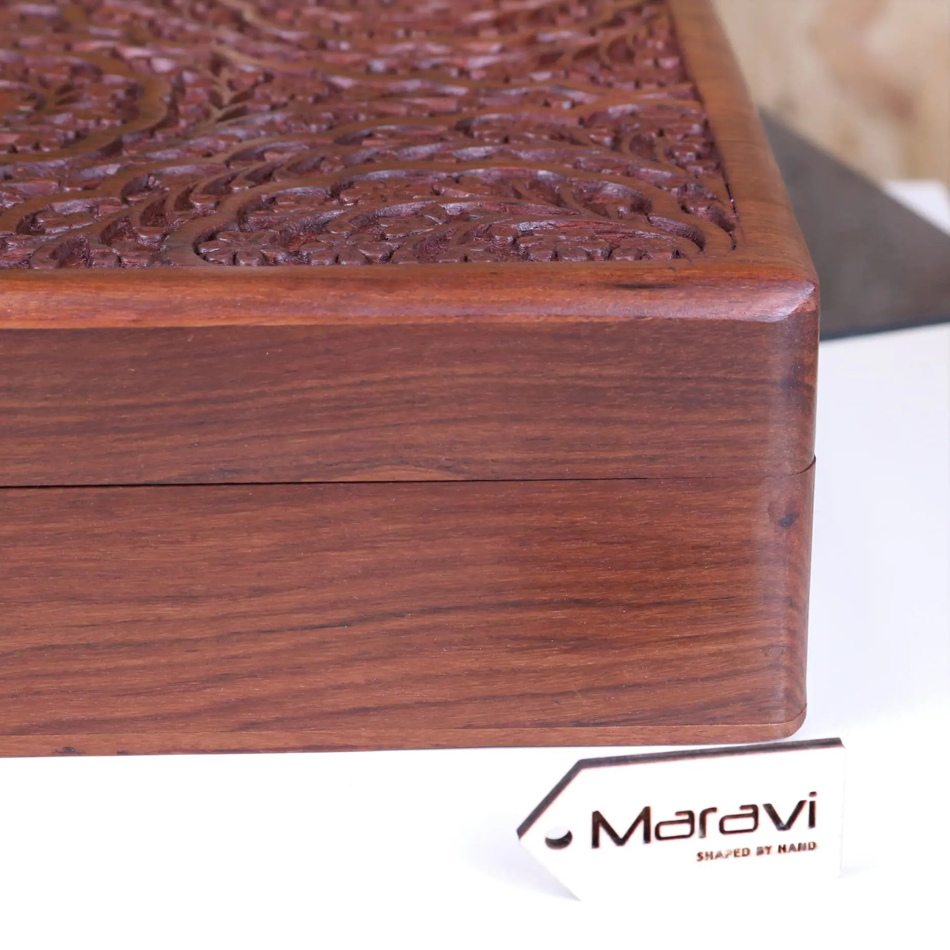 Chamring Large Hand Carved Wooden Box