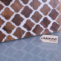 Ouzoud Moroccan Artisan Serving Platter in Mango Wood and Resin