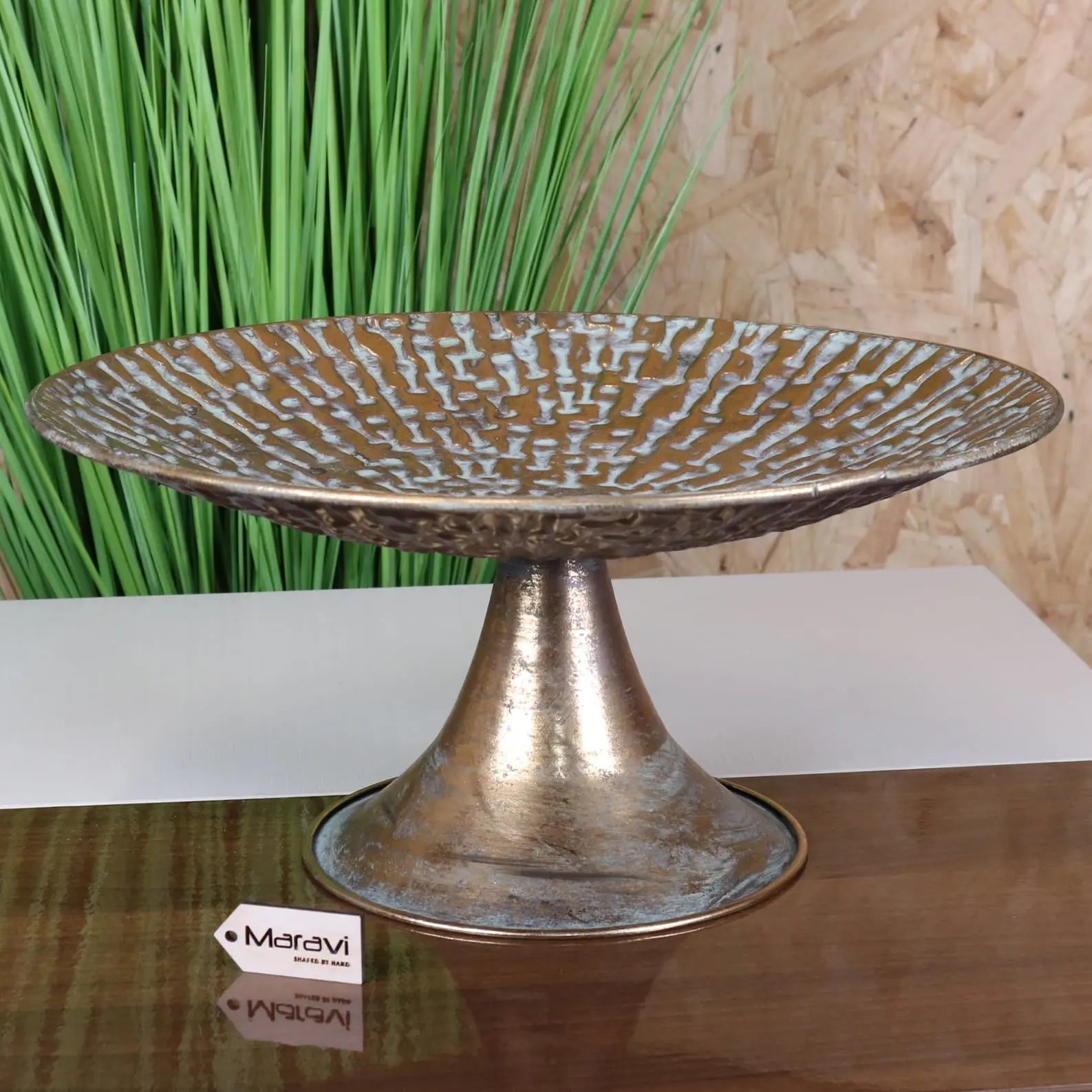 Barati Gold Decorative Bowl on Stand Antiqued