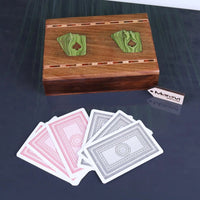 Begunia Double Wooden Card Box with Decks - Elegant Sheesham Wood Design