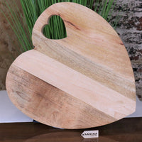 Dili Heart-Shaped Mango Wood Chopping Board 40cm