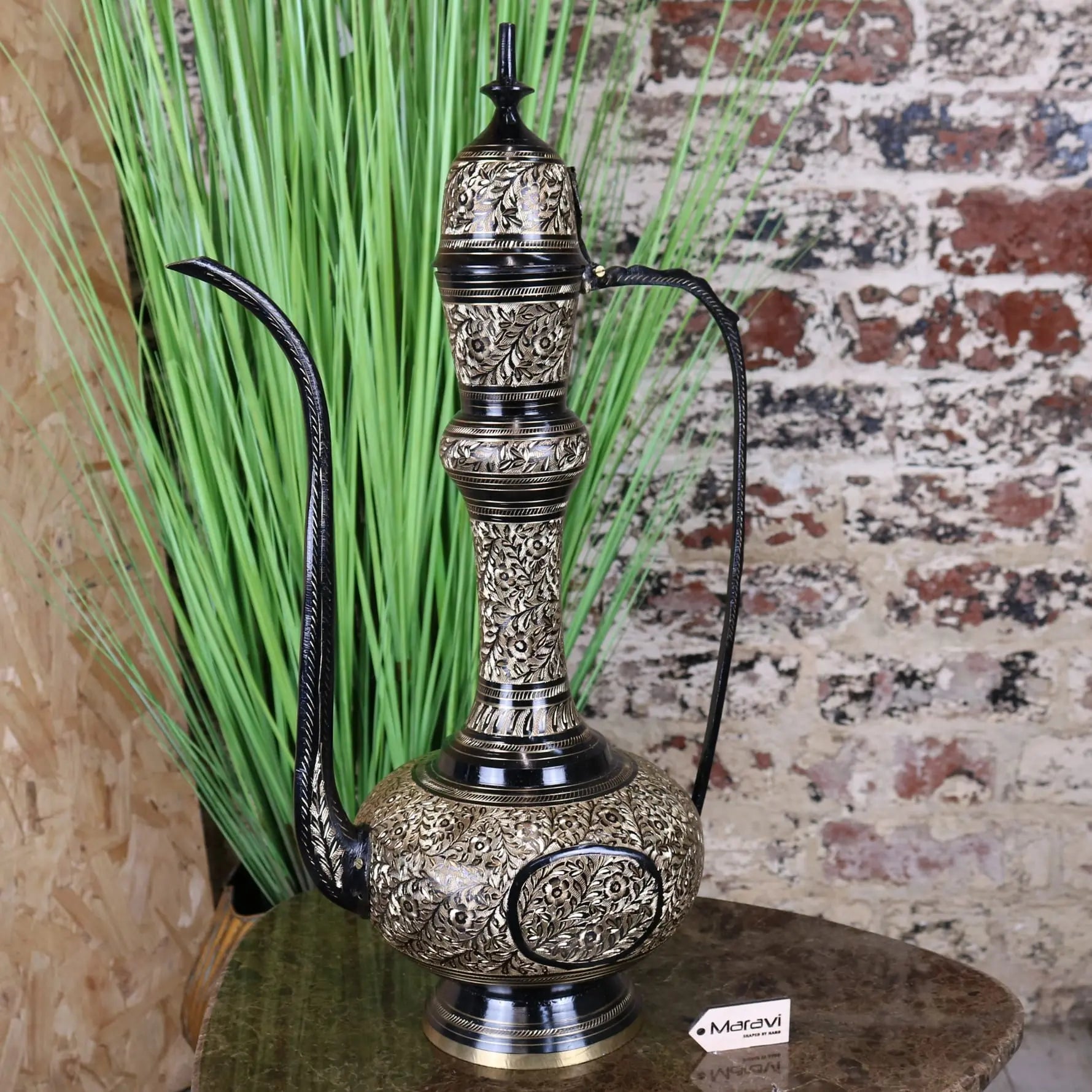 Aravalli Aftaba Brass Arabian Jug Vase Ornament 50cm