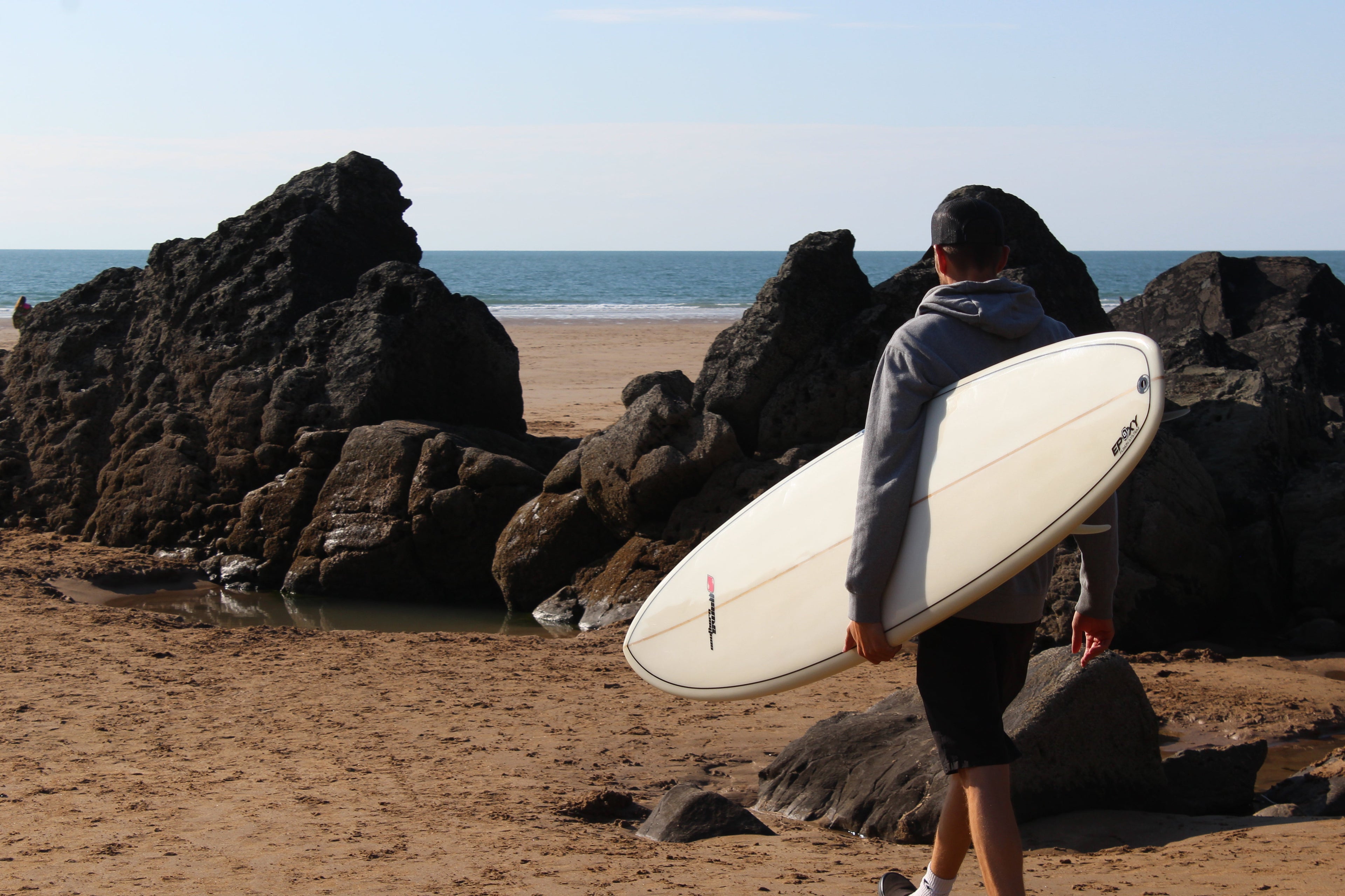 9ft Southern Swells Longboard Round Tail Clear Epoxy Finish (FINS Included)