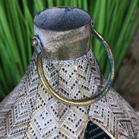 Khapri Antiqued Gold Moroccan Lantern: Exquisite Decorative Light