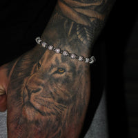 Iced Ball Bracelet (Silver) 6mm